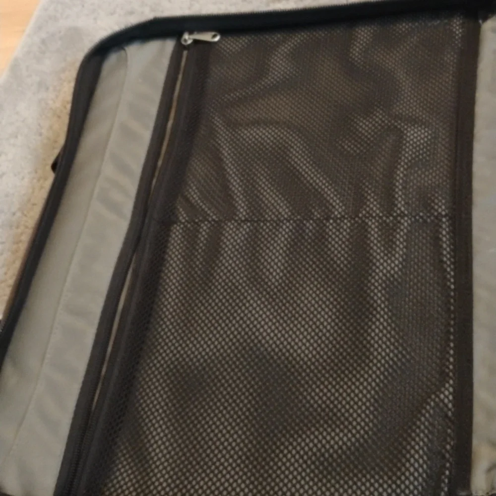 Rei Nylon 12 By 15 Black And Grey Electronic Bag with Handles And Shoulder Strap